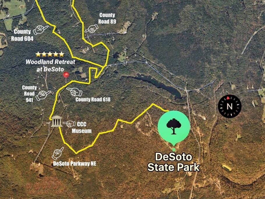 Coyote Cabin At Woodland Retreat At Desoto Beside Desoto State Park فورت باين المظهر الخارجي الصورة